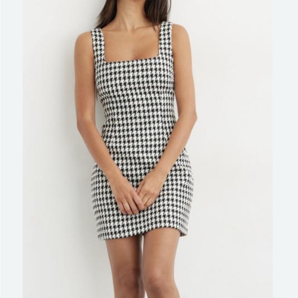 Dynamite Black and White Houndstooth Dress